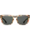 Burberry Eyewear Vintage Check-pattern Square-frame Sunglasses In Neutrals