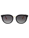 Burberry Eyewear Check Print Sunglasses In Black