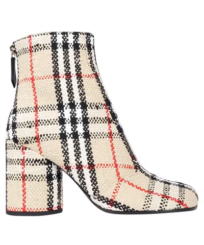 Burberry Fabric Ankle Boots In Sand