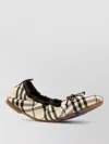 Burberry Fabric Ballerina Shoes Bow Check Pattern In Neutral