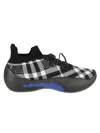 Burberry Black & White Check Knit Neptune Sneakers In Eclipse Ip Check