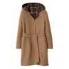Burberry Hampshire Reversible Hooded Wrap Coat In Brown