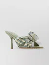 Burberry Fabric Embroidered Mews Mules With Knotted Detail