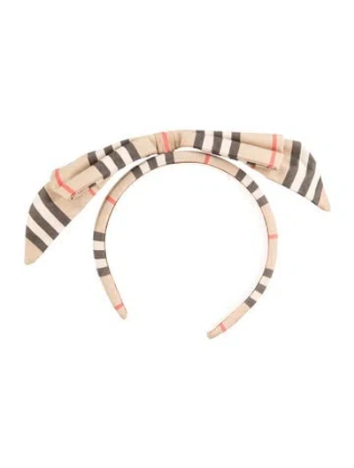 Pre-owned Burberry Fabric Hairband In Brown