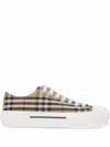 Burberry Women Check Cotton Sneakers In Multi