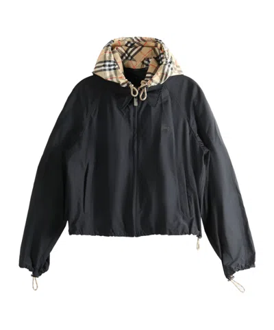 Burberry Faced Check Jacket In Black