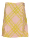 Burberry Checked A-line Mini Skirt In Multicolour