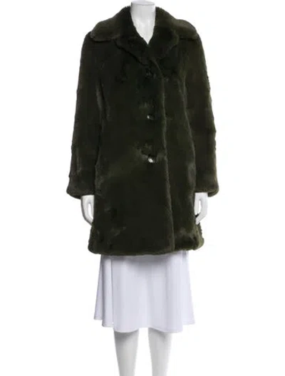 Pre-owned Burberry Faux Fur Coat In Green