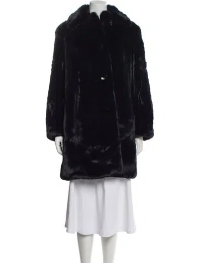 Pre-owned Burberry Faux Fur Coat W/ Tags In Blue