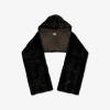 BURBERRY BURBERRY FAUX FUR HOODED SCARF