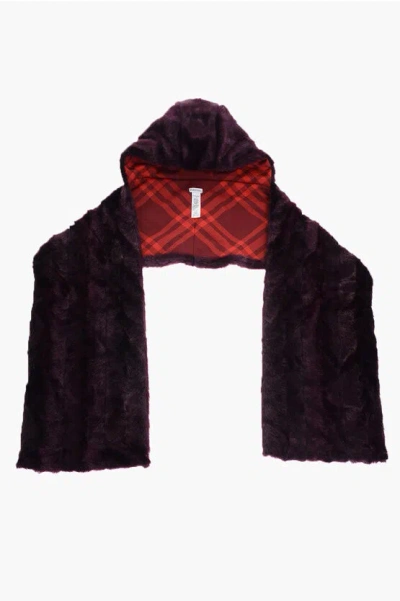 Burberry Faux Fur Scarf With Hood