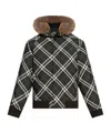 Burberry High-neck Zip-up Checked Jacket In Black