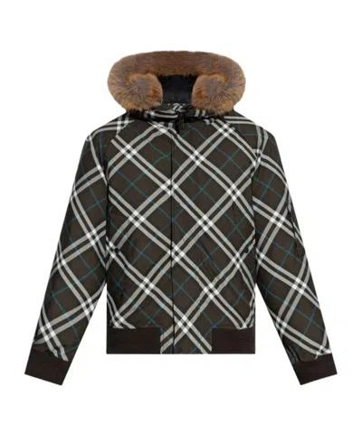BURBERRY BURBERRY CHECKED HOODED PUFFER JACKET
