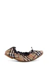 Burberry Women Fawn Ballerinas With Traditional Check Motif In Multi
