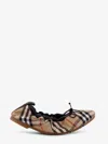 Burberry Women Fawn Ballerinas With Traditional Check Motif In Multi