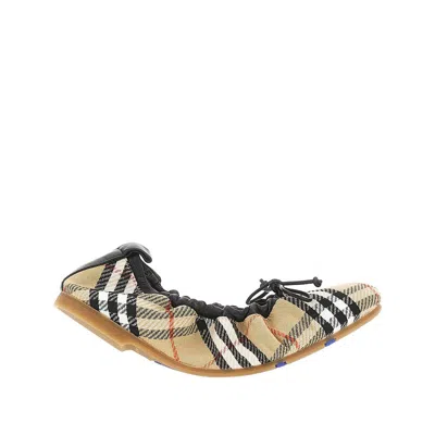 Burberry Fawn Check​ Ballerina Flats In Multi