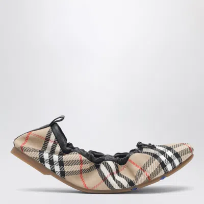 BURBERRY FAWN CHECK BALLET FLATS BEIGE