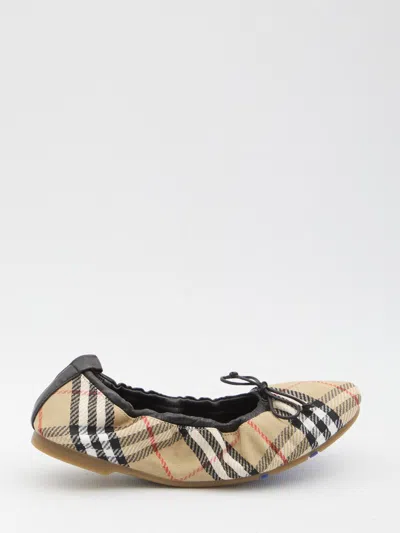BURBERRY FAWN CHECK BALLET FLATS