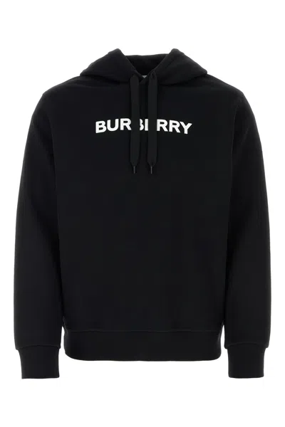 Burberry Ansdell Hooded Logo Sweatshirt Men In Black