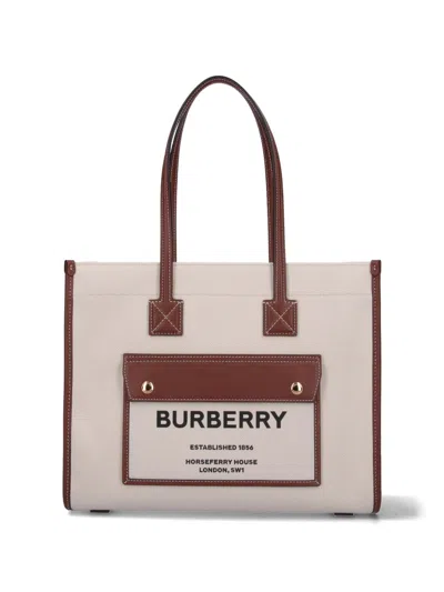 Burberry 'fereya' Small Tote Bag In White