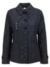 Burberry Women Quilted Jacket In Blue