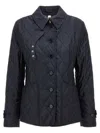 Burberry Women Quilted Thermoregulated Jacket In Blue