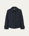 Burberry Collared Diamond Quilted Jacket In Blue