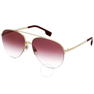 Burberry Ferry Violet Gradient Pilot Ladies Sunglasses Be3113 11098h 59 In Red