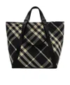 Burberry Festival Checked Tote Bag In Black
