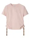 Burberry Drawstring Ruched Crop T-shirt