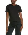 Burberry Black T Shirt With Check Pattern Detail In Black