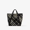 Burberry Festival Checked Tote Bag In Black/calico