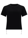 Burberry Black T Shirt With Check Pattern Detail In Black