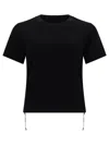 Burberry Black T Shirt With Check Pattern Detail In Black