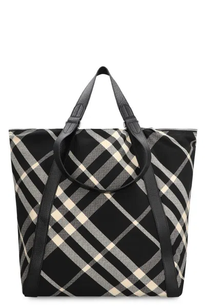 Burberry Field Fabric Tote In Black