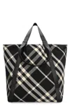 Burberry Men's Black/calico Cotton-blend Tote Bag With Check Pattern | 8086476153462 In Black