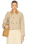 Burberry Beige Cropped Cotton Jacket In Beige