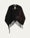 Burberry Fil Coupe Ekd Wool Cape In Black