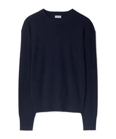 Burberry Fine-knit Woll Jumper In Dark Navy
