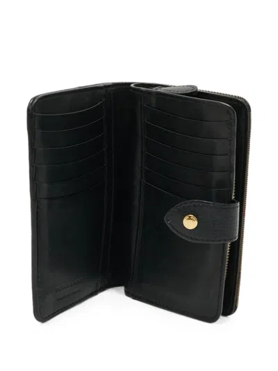 Pre-owned Burberry Finsbury House Check-print Wallet In Black