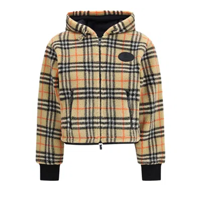 Pre-owned Burberry Fiona Check Jacket 'sand' | Tan | Women's Size S In Brown