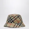 Burberry Fisherman's Hat With Check Pattern In Beige