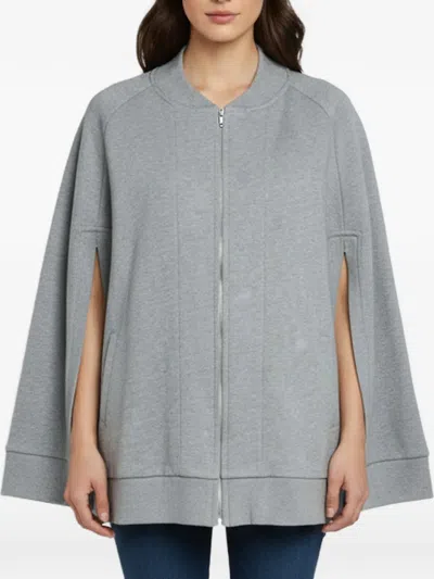 Pre-owned Burberry Fish-patch Zip-up Cape In Grey