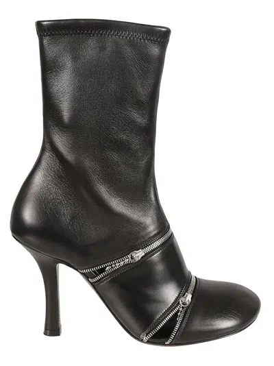 Burberry Fitted Ankle Boots In Black