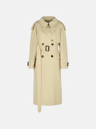 Burberry 'fitzrovia' Beige Cotton Trench Coat In Neutral