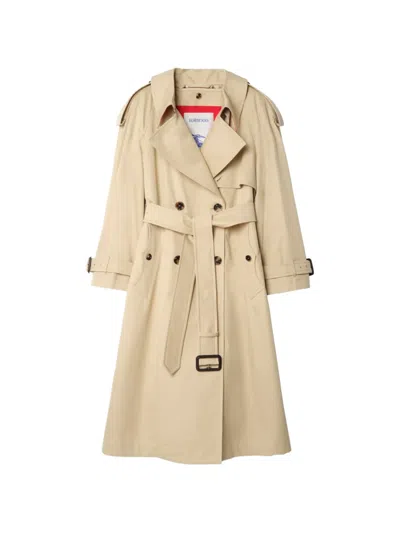 Burberry Long Gabardine Fitzrovia Trench Coat With Warmer In Neutral