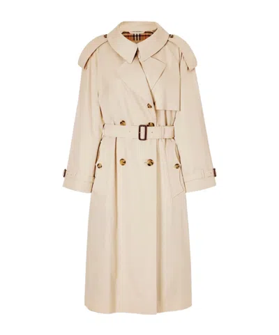 Burberry Fitzrovia Belted Cotton-gabardine Trench Coat In Brown