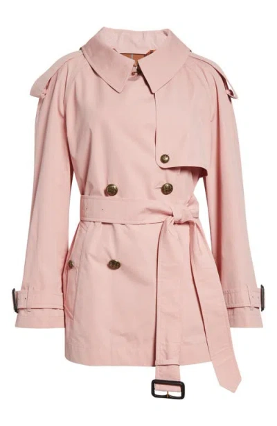 Burberry Fitzrovia Double-breasted Belted Cotton-poplin Trench Coat In Pink