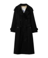 Burberry Long Gabardine Fitzrovia Trench Coat Clothing In Black