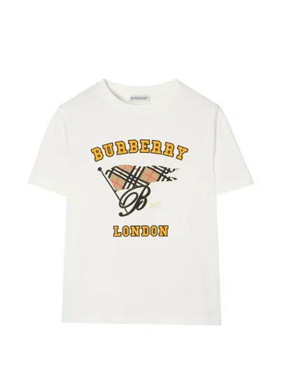 Burberry Kids' Flag Cotton T-shirt In White
